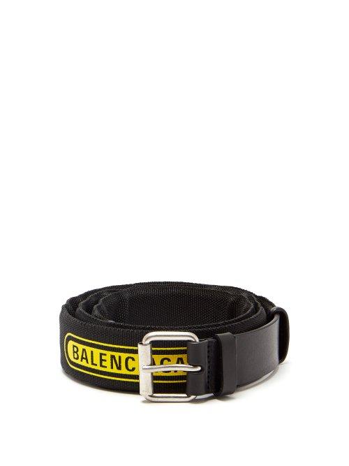 Matchesfashion.com Balenciaga - Logo Belt - Mens - Black Yellow