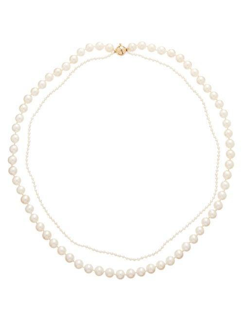 Matchesfashion.com Sophie Bille Brahe - Peggy Deux Freshwater Pearl And 14kt Gold Necklace - Womens - Pearl