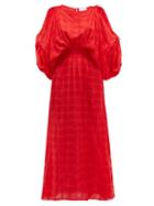 Matchesfashion.com Love Binetti - Cherry Oh Checked Crepe Maxi Dress - Womens - Red