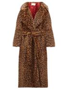Matchesfashion.com Sara Battaglia - Leopard Print Faux Fur Wrap Coat - Womens - Leopard
