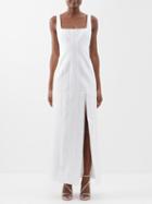 Staud - Portrait Square-neck Grosgrain Maxi Dress - Womens - White