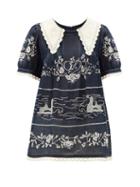 Matchesfashion.com Vita Kin - Swan Lake Chelsea-collared Linen Blouse - Womens - Navy White