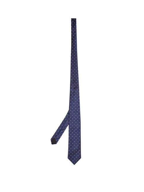 Matchesfashion.com Prada - Star Embroidered Silk Tie - Mens - Blue Multi