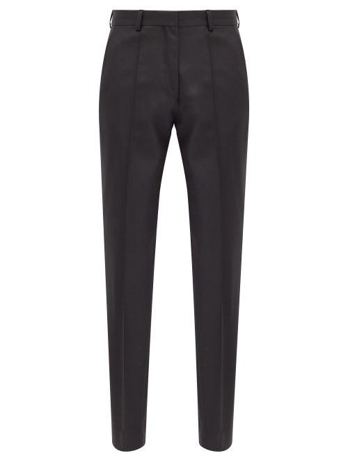 Matchesfashion.com Officine Gnrale - Roxane Pintucked Wool-barathea Cigarette Trousers - Womens - Black