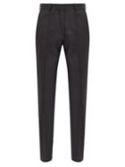 Matchesfashion.com Officine Gnrale - Roxane Pintucked Wool-barathea Cigarette Trousers - Womens - Black