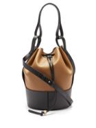 Matchesfashion.com Loewe - Balloon Bi-colour Drawstring-top Leather Bag - Womens - Black Beige