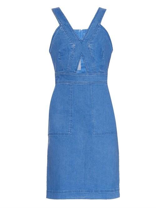 Stella Mccartney Cut-out Stretch-denim Dress