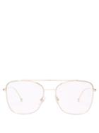 Matchesfashion.com Fendi - Square Gold Tone Glasses - Womens - Gold