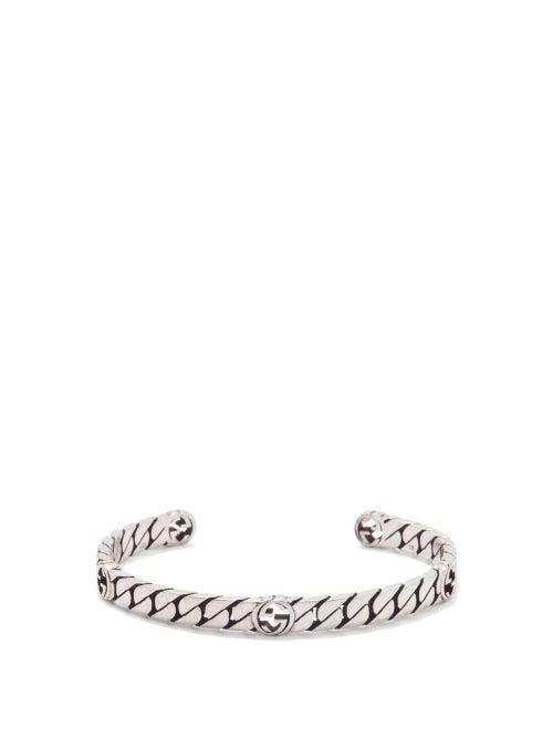 Gucci - Gg-logo Sterling-silver Chain Bracelet - Mens - Silver