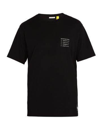 Matchesfashion.com 7 Moncler Fragment - Backstage Print Crew Neck Cotton T Shirt - Mens - Black