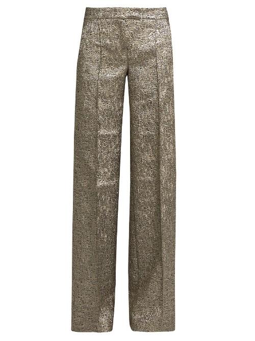 Racil Libra Wide-leg Metallic-brocade Trousers