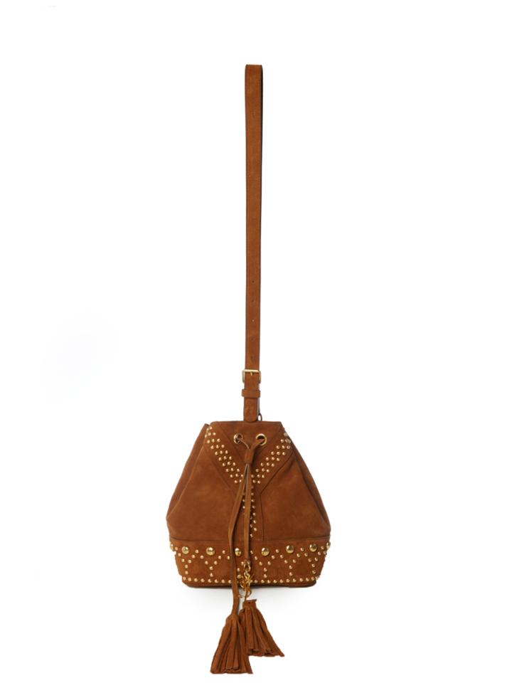Saint Laurent Y-studs Suede Bucket Bag