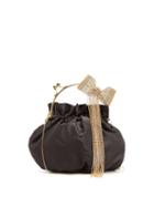 Matchesfashion.com Rosantica - Barbie Crystal-bow Shoulder-chain Pouch - Womens - Black Multi