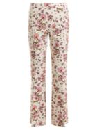 Giambattista Valli Dahlia Floral-print Kick-flare Crepe-cady Trousers