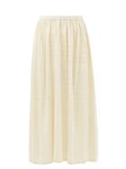 Totme - Eyelet-logo Flared Midi Skirt - Womens - Beige