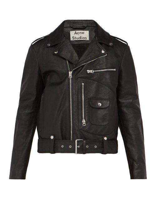 Matchesfashion.com Acne Studios - Leather Biker Jacket - Mens - Black