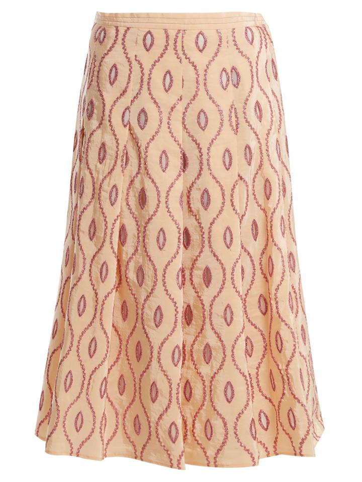 Marni Embroidered-eyelet A-line Midi Skirt