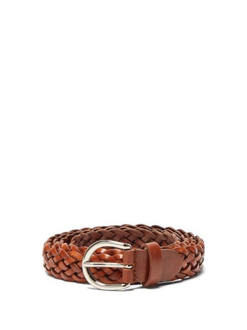 Matchesfashion.com Giuliva Heritage Collection - Braided Leather Belt - Womens - Brown