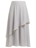 Matchesfashion.com Vika Gazinskaya - Draped Polka Dot Crepe Midi Skirt - Womens - Grey Multi