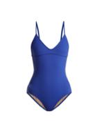 Matchesfashion.com Three Graces London - Marguerite Swimsuit - Womens - Dark Blue