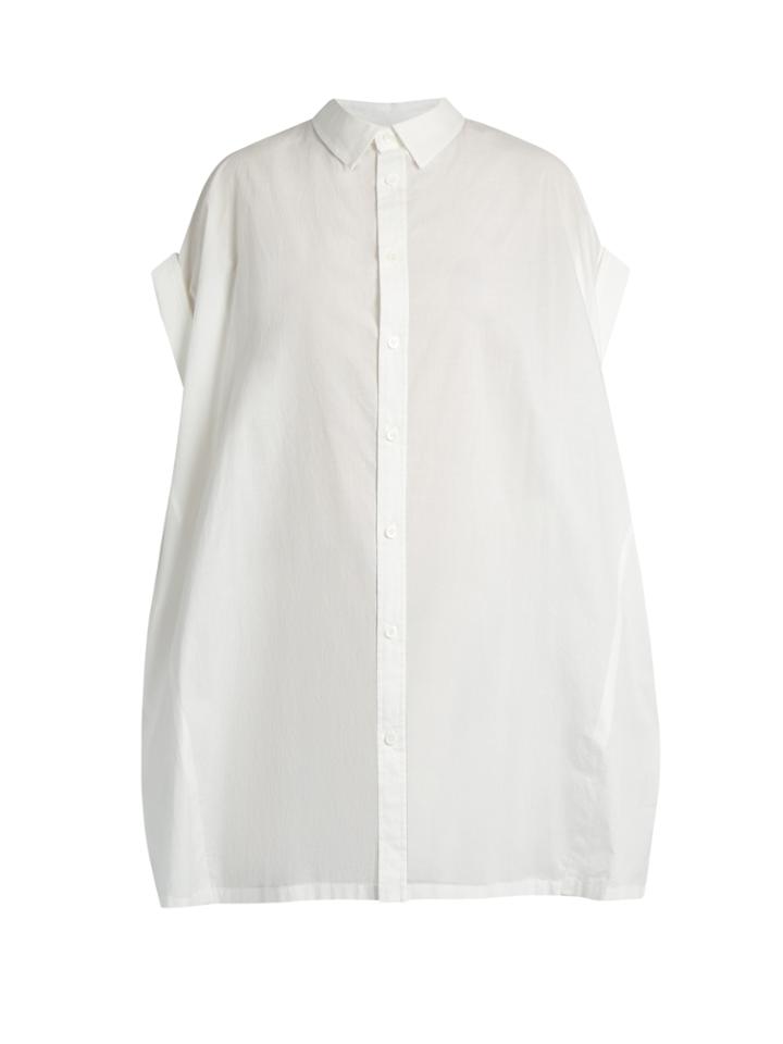 Y's By Yohji Yamamoto Oversized Short-sleeved Cotton Shirt