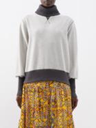 Wiggy Kit - High-neck Organic-cotton Jersey Sweatshirt - Womens - Light Grey