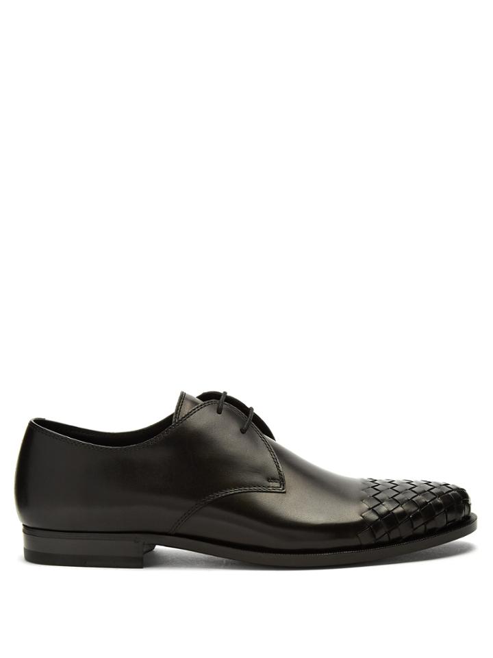 Bottega Veneta Intrecciato Toecap Leather Derby Shoes