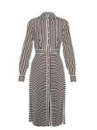 Matchesfashion.com Altuzarra - Dane Striped Crepe De Chine Dress - Womens - Black White