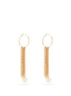 Matchesfashion.com Burberry - Tb Monogram And Chain Drop Earrings - Womens - Gold