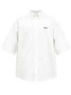 Matchesfashion.com Balenciaga - Crew-print Cotton Short-sleeve Shirt - Mens - White