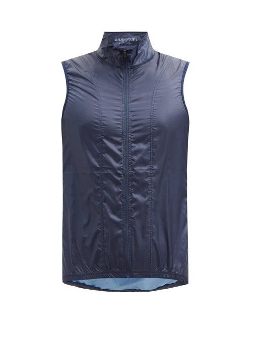 Matchesfashion.com Caf Du Cycliste - Petra Technical-shell And Mesh Gilet - Mens - Blue