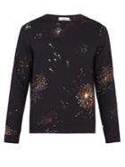 Valentino Firework-print Crew-neck Cotton-blend Sweatshirt