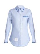 Matchesfashion.com Thom Browne - Button Down Collar Cotton Shirt - Womens - Light Blue