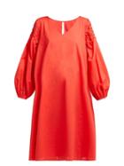 Matchesfashion.com Merlette - Balboa Smocked Cotton Dress - Womens - Red Gold