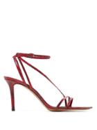 Matchesfashion.com Isabel Marant - Axee Python-effect Leather Sandals - Womens - Red