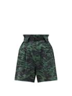 Matchesfashion.com Solid & Striped - The Talia Camouflage-print Linen Shorts - Womens - Camouflage