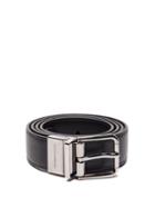 Matchesfashion.com Dolce & Gabbana - Reversible Leather Belt - Mens - Black Silver