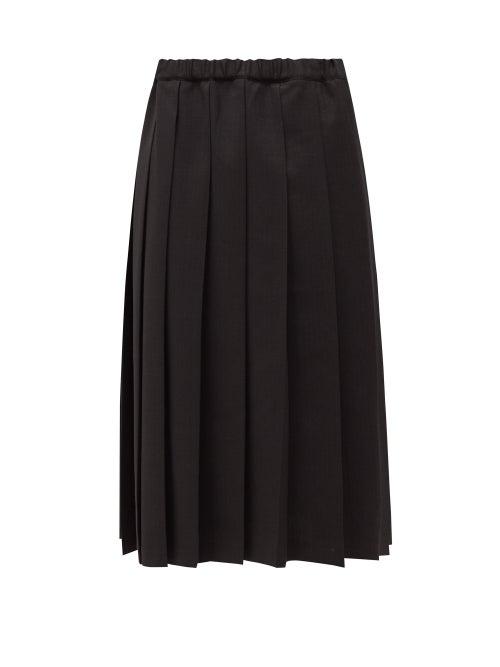 Matchesfashion.com Comme Des Garons Comme Des Garons - Knife-pleated Crpe Midi Skirt - Womens - Black