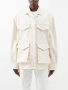Toteme - Patch-pocket Cotton-canvas Jacket - Womens - Ecru