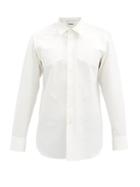 Matchesfashion.com Jil Sander - Embroidered-collar Cotton-blend Shirt - Mens - White
