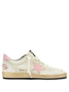 Matchesfashion.com Golden Goose Deluxe Brand - Ball Star Low Top Crackled Leather Trainers - Womens - Pink White