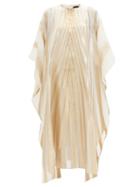 Matchesfashion.com Taller Marmo - Mrs. Loren Metallic-striped Organza Dress - Womens - White Multi