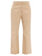 Jil Sander - Washed Cotton-gabardine Cropped Trousers - Womens - Beige
