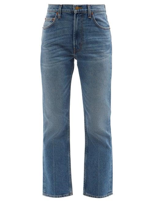 B Sides - Field Washed-denim Kick Flare Jeans - Womens - Mid Denim