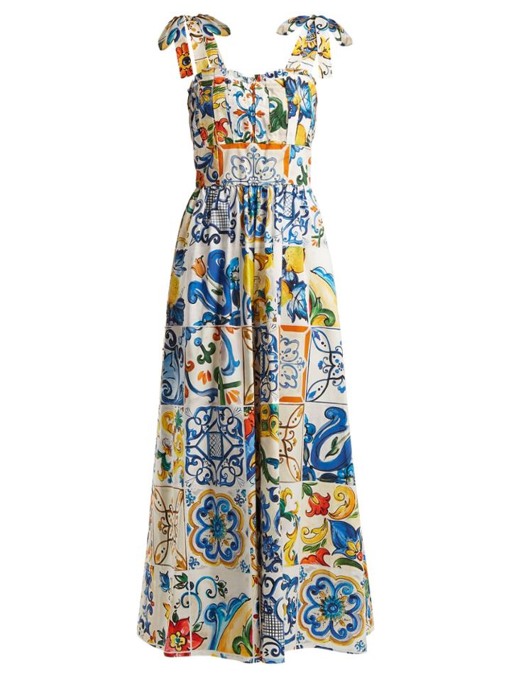 Dolce & Gabbana Majolica-print Cotton Poplin Jumpsuit