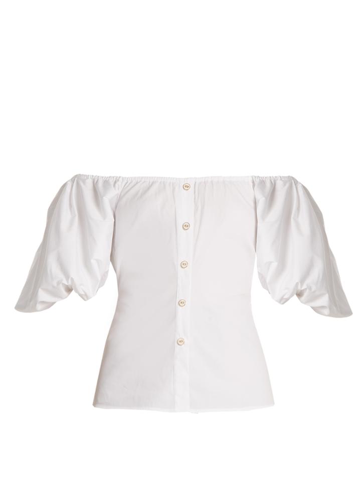 Caroline Constas Jolie Off-the-shoulder Stretch-cotton Top