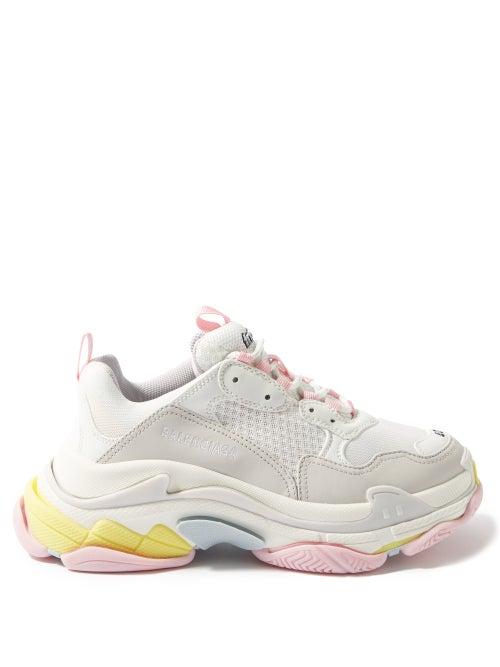 Balenciaga - Triple S Mesh Trainers - Womens - White Multi