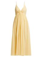 Matchesfashion.com Loup Charmant - Adelaide Cotton Midi Dress - Womens - Light Yellow