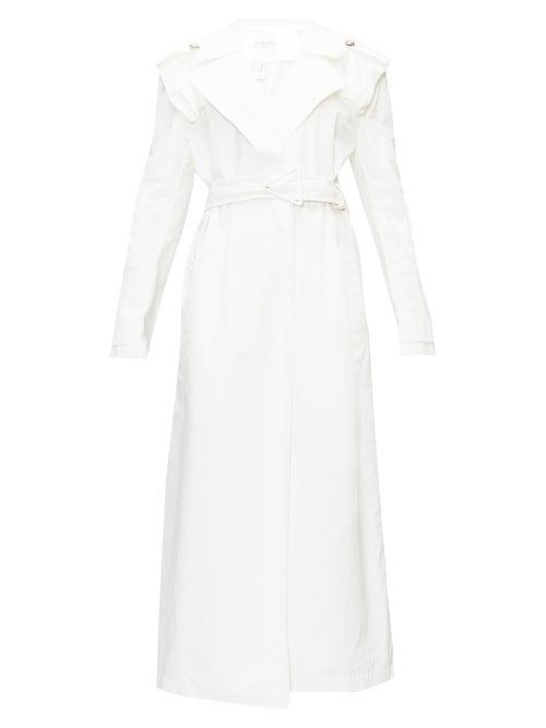 Matchesfashion.com Bottega Veneta - Belted Cotton Trench Coat - Womens - Ivory