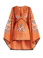 Matchesfashion.com Vita Kin - Country Bird And Floral Embroidered Linen Top - Womens - Orange